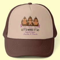 See Speak Hear No Cancer 2 hats by awarenessgifts See Speak Hear No Cancer 2 hats