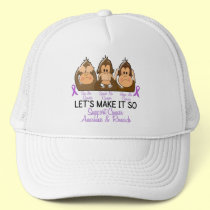 See Speak Hear No Cancer 2 hats by awarenessgifts See Speak Hear No Cancer 2 hats