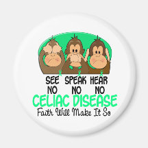 See Speak Hear No Celiac Disease 1 Fridge Magnets