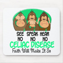 See Speak Hear No Celiac Disease 1 Mouse Mats