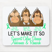 See Speak Hear No Celiac Disease 2 Mouse Mats