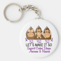 See Speak Hear No Crohns Disease 2 Key Chain