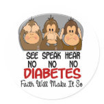 See Speak Hear No Diabetes 3 Sticker