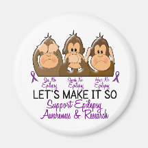See Speak Hear No Epilepsy 2 Fridge Magnets