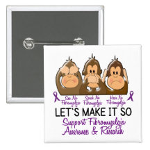 See Speak Hear No Fibromyalgia 2 Pinback Button
