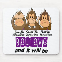 See Speak Hear No Fibromyalgia 3 Mouse Mats