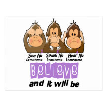 See Speak Hear No Hodgkins Lymphoma 3 Postcard