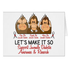 See Speak Hear No Juvenile Diabetes 2 Greeting Card