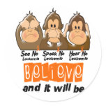 See Speak Hear No Leukemia 3 Stickers
