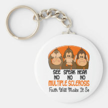 See Speak Hear No Multiple Sclerosis MS 1 Key Chains