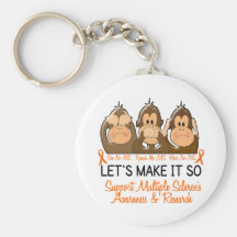 See Speak Hear No Multiple Sclerosis MS 2 Key Chain