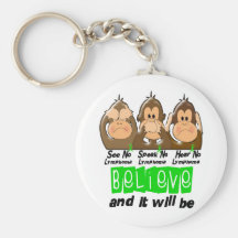 See Speak Hear No Non-Hodgkins Lymphoma 3 Keychains
