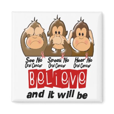 See Speak Hear No Oral Cancer 3 Magnet