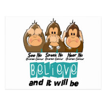 See Speak Hear No Ovarian Cancer 3 Postcards