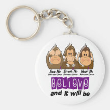 See Speak Hear No Pancreatic Cancer 3 Key Chains
