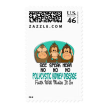 See Speak Hear No Polycystic Kidney Disease PKD 1 Stamps