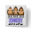 See Speak Hear No Stomach Cancer 3 buttons by awarenessgifts See Speak Hear No Stomach Cancer 3 buttons