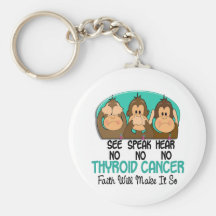 See Speak Hear No Thyroid Cancer 1 Key Chain