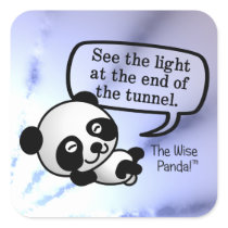 See the light at the end of the tunnel square sticker