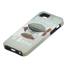 See the World Vintage Travel Airship Steampunk Art iPhone 5 Covers