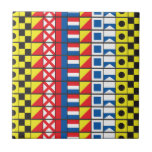 See Worthy_Signal Flags pattern_I Love to sail Ceramic Tile