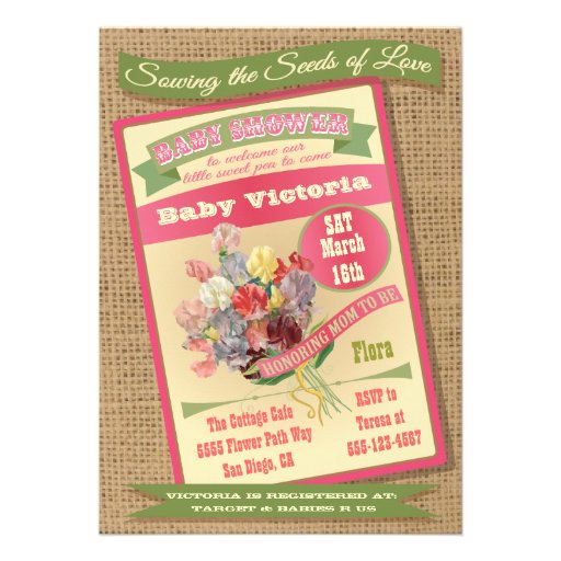 Seed Packet Baby Shower Invitations
