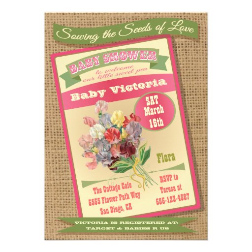 Seed Packet Baby Shower Invitations