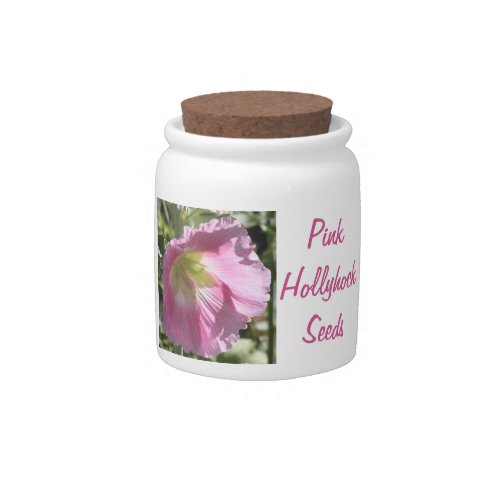 Seed Saver's Jar, Pink Hollyhocks candyjar