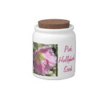 Seed Saver's Jar, Pink Hollyhocks Candy Jar