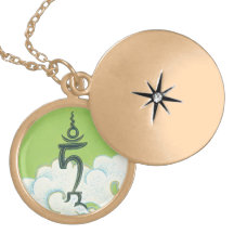 Seed Syllable TAM - Round Locket - Gold Finish