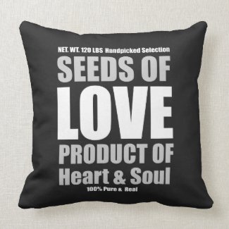 Seeds Of Love Designer Throw Pillow black