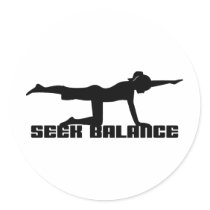 Seek Balance Yoga Round Stickers