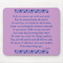 Seek Not Peace Yet Seek Not Strife mousepads