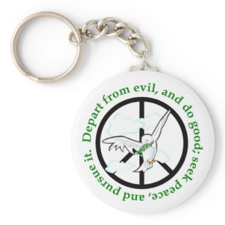 Seek peace and pursue it christian gift keychain