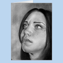 Seeking Guidance Girl Portrait Card