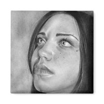 Seeking Guidance Girl Portrait Magnet