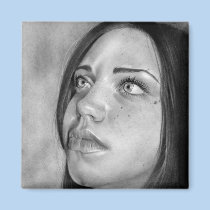 Seeking Guidance Girl Portrait Magnet