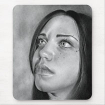 Seeking Guidance Girl Portrait Mousepad
