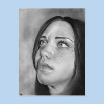 Seeking Guidance Girl Portrait  Postcard postcards