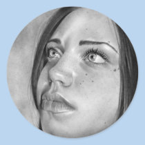 Seeking Guidance Girl portrait Sticker