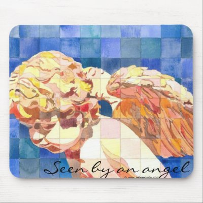 "Seen by an angel" mousepad by mikanovsky