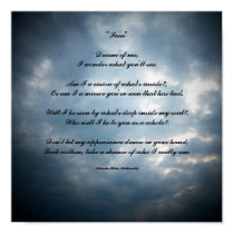 "Seen"Dream of me,I wonder...Poem Poster posters