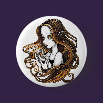 "Seika" Amber Rose Crystal Ball Angel Button