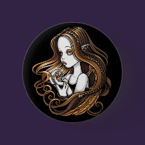 "Seika" Amber Rose Crystal Ball Angel Button buttons