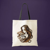 "Seika" Amber Rose Crystal Ball Angel Canvas Tote bags