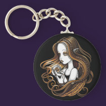 "Seika" Amber Rose Crystal Ball Angel Keychain keychains