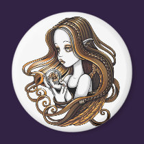 "Seika" Amber Rose Crystal Ball Angel Magnet magnets