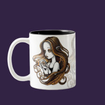 "Seika" Amber Rose Crystal Ball Angel Mug mugs