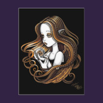 "Seika" Amber Rose Crystal Ball Angel Postcard