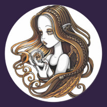 "Seika" Amber Rose Crystal Ball Angel Stickers stickers